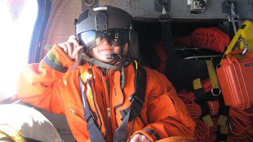 Woman Wearing Emergency Gear