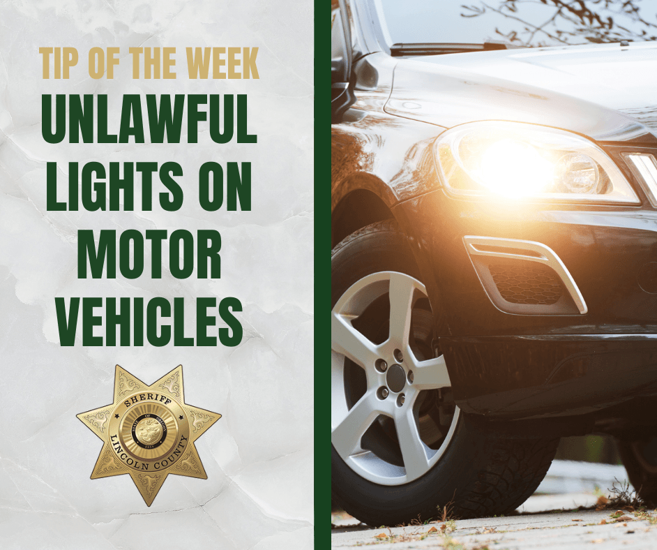 Tip of the Week Images - Unlawful Lights on Motor Vehicles