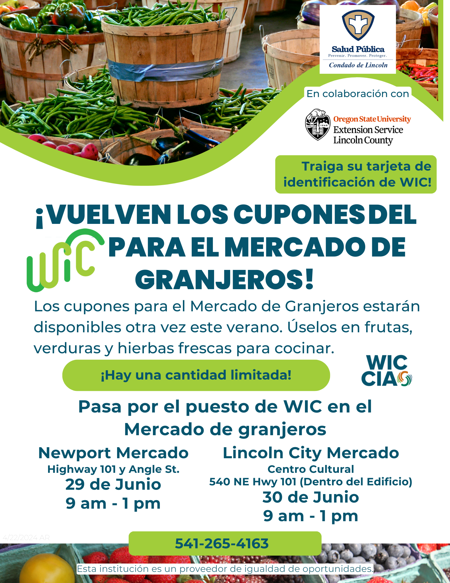 WIC Farmers Market Flyer_4.10.2024 (Español)